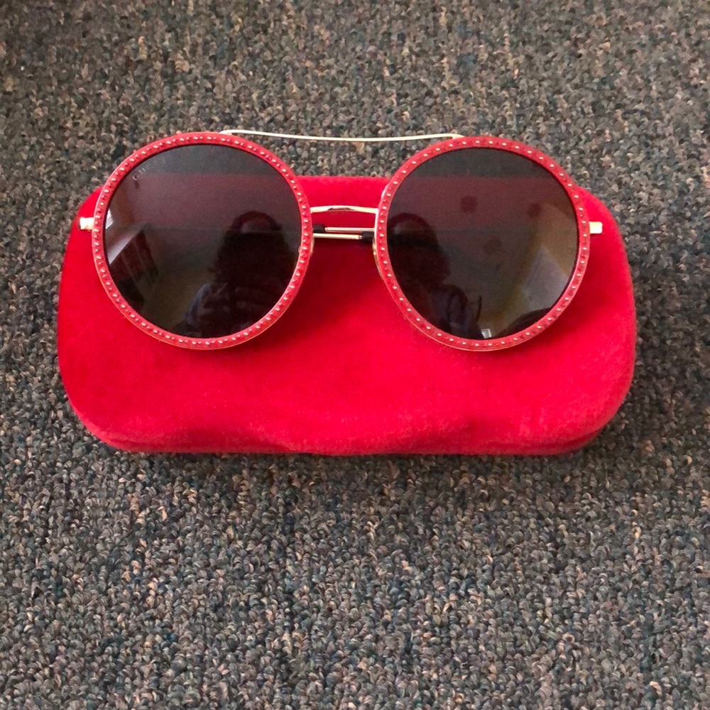 Gucci red Circle Sunglasses